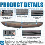 600D Kayak Cover: Upgraded Zipper Closure Waterproof Canoe Outdoor Storage Bag, Heavy Duty UV Protection Dust Paddle Board Cover for Fishing Boat