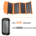 1*30W Foldable Solar Panel with 1*10000mAh Solar Power Bank