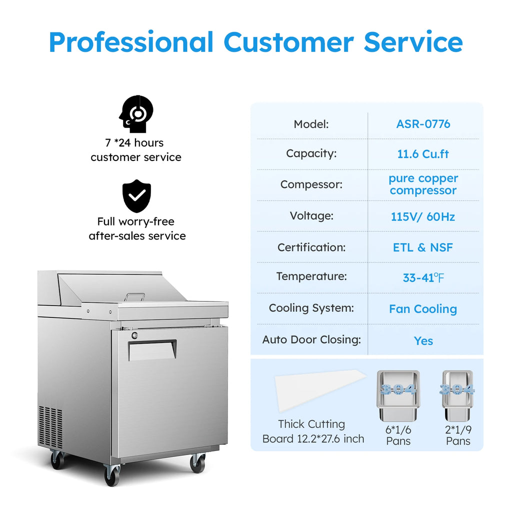 27" Commercial Frost Free Refrigerator