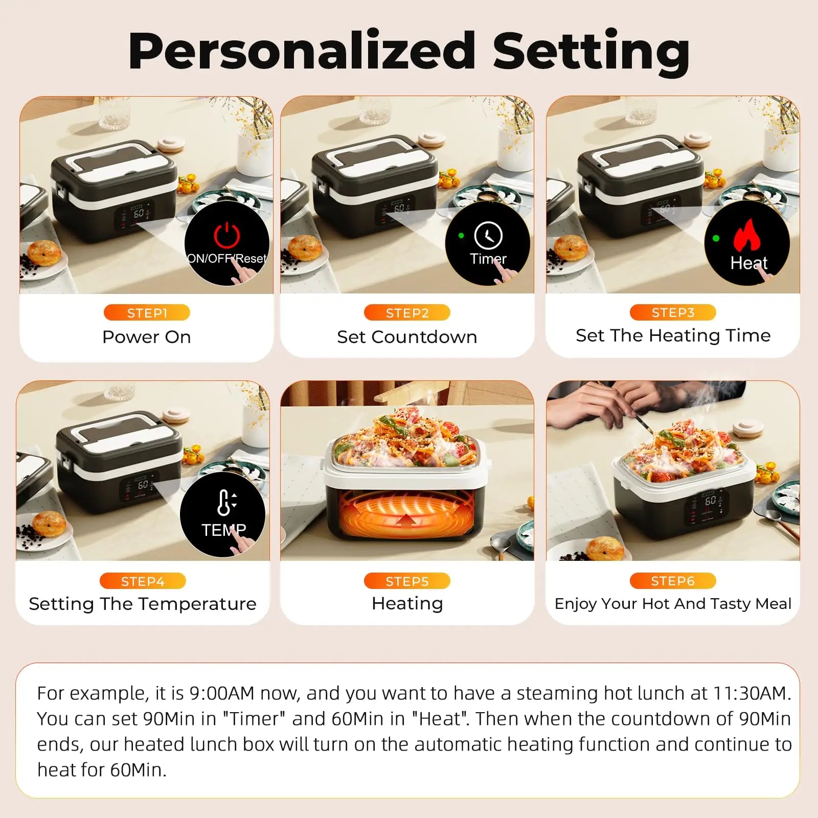 Wireless Electric Insulated Stainless Steel  Lunch Box