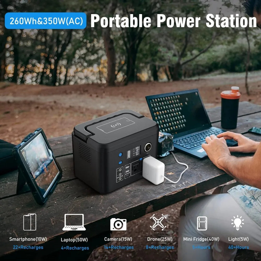 350W Solar Generator With Pure Sine Wave AC Outlets