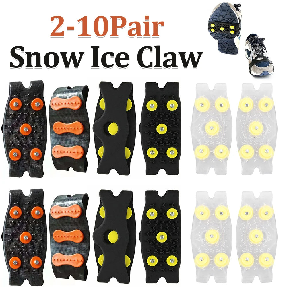 5-Stud Mountaineering Cleats Anti Slip Snow Claw Shoe Covers