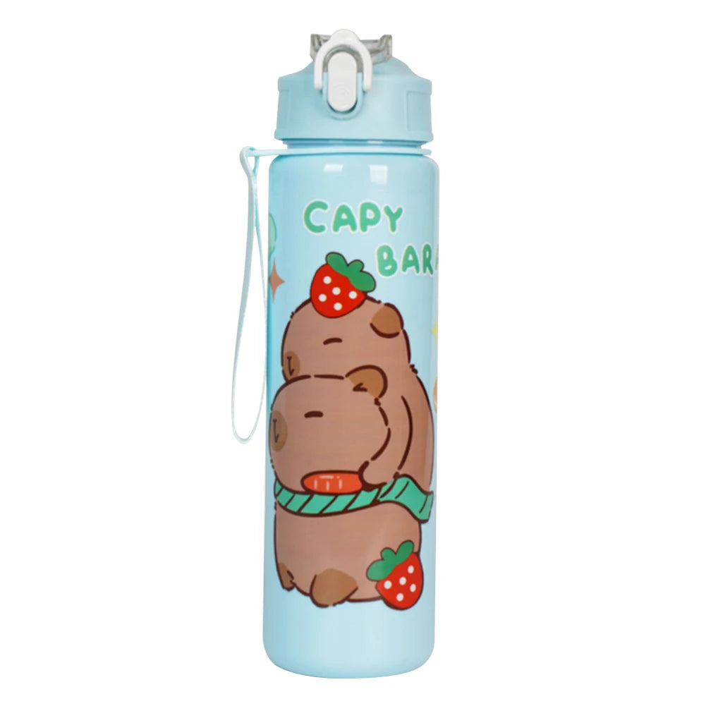 700ml Capybara Cute Water Cup with Straw & Handle for Fitness Sports