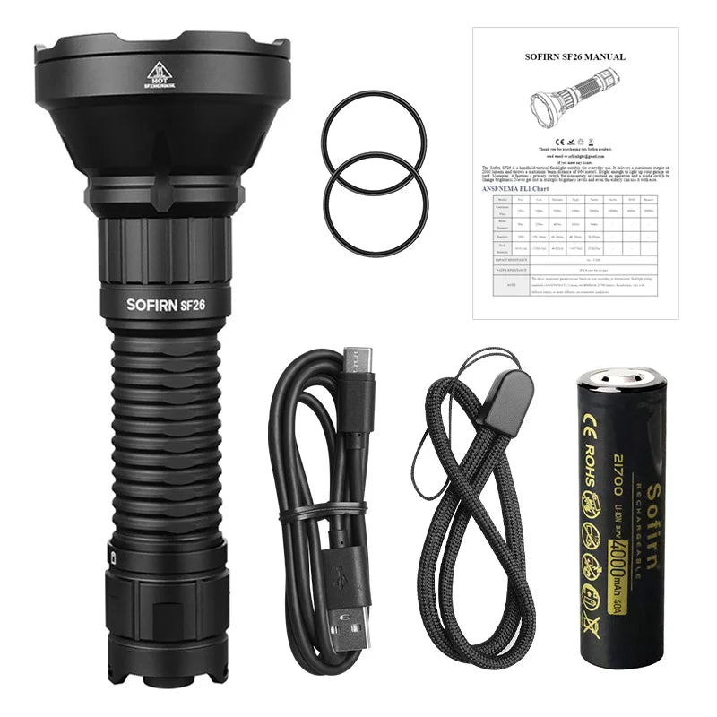 Sofirn SF26 Rechargeable Tactical Flashlight