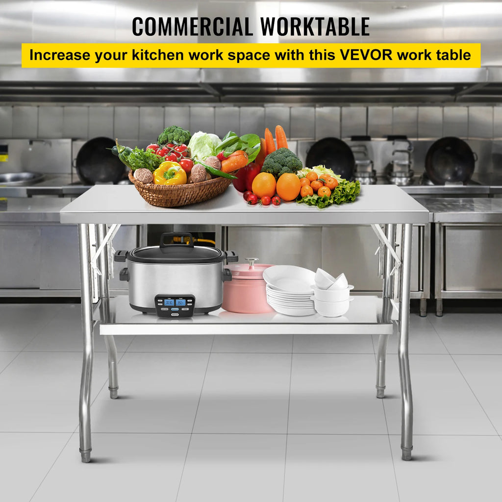 Professional SucceBuy Single/Double-Shelf Work Prep Table