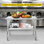 Professional SucceBuy Single/Double-Shelf Work Prep Table