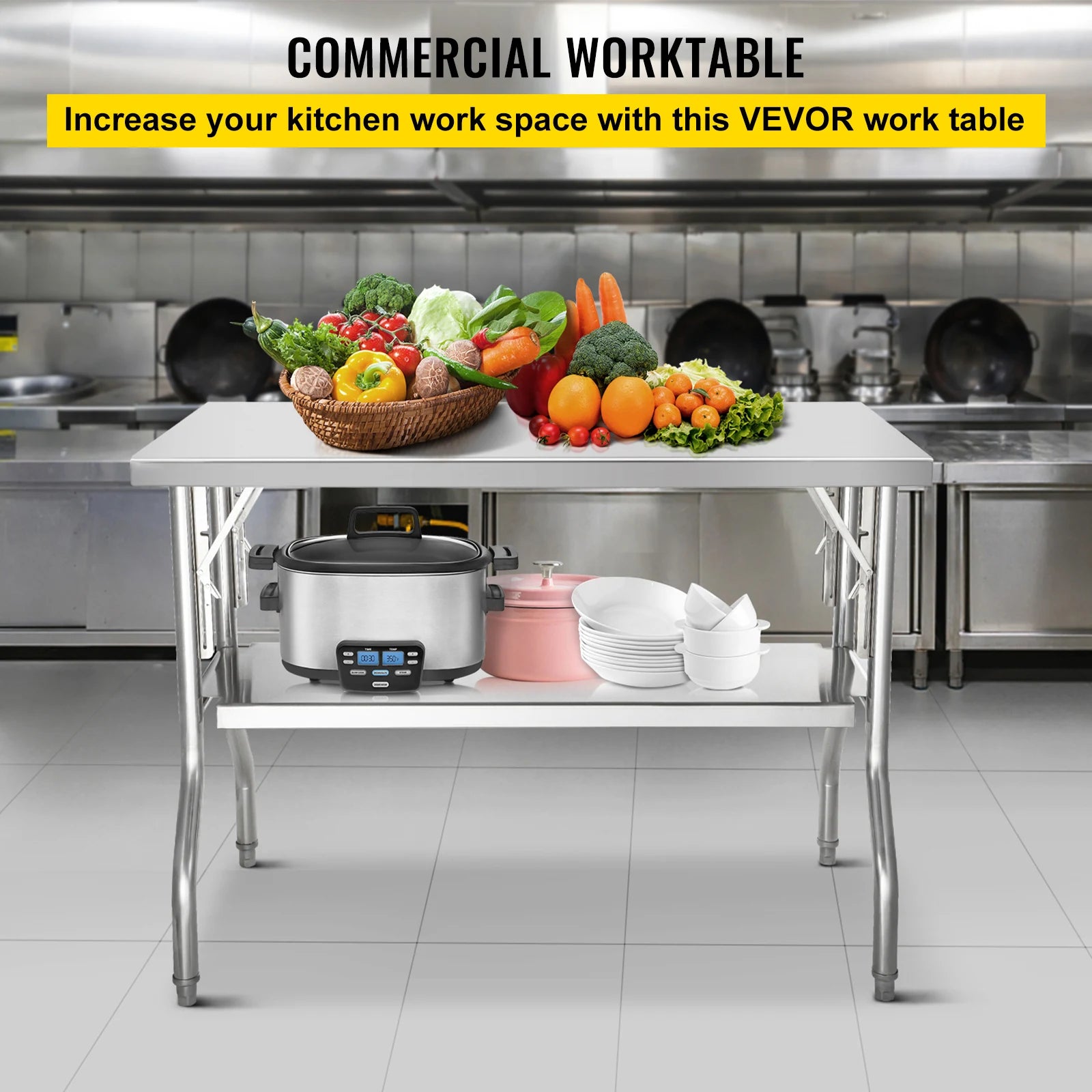Professional SucceBuy Single/Double-Shelf Work Prep Table