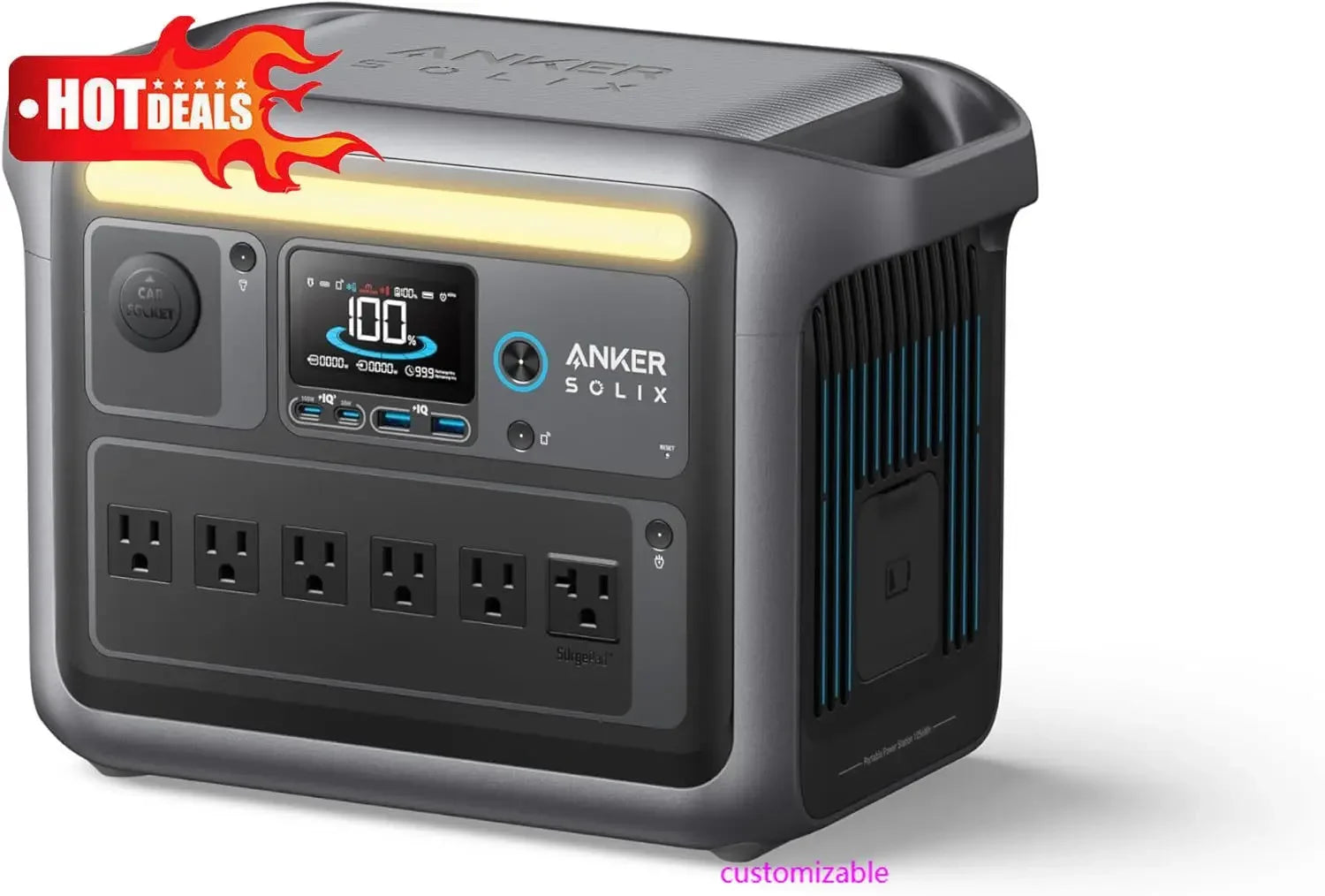Cardinal Ridge Outfitters SOLIX C1000 Portable Power Station, 1800W (Peak 2400W) Solar Generator, Full Charge in 58 Min, 1056wh LiFePO4 Battery