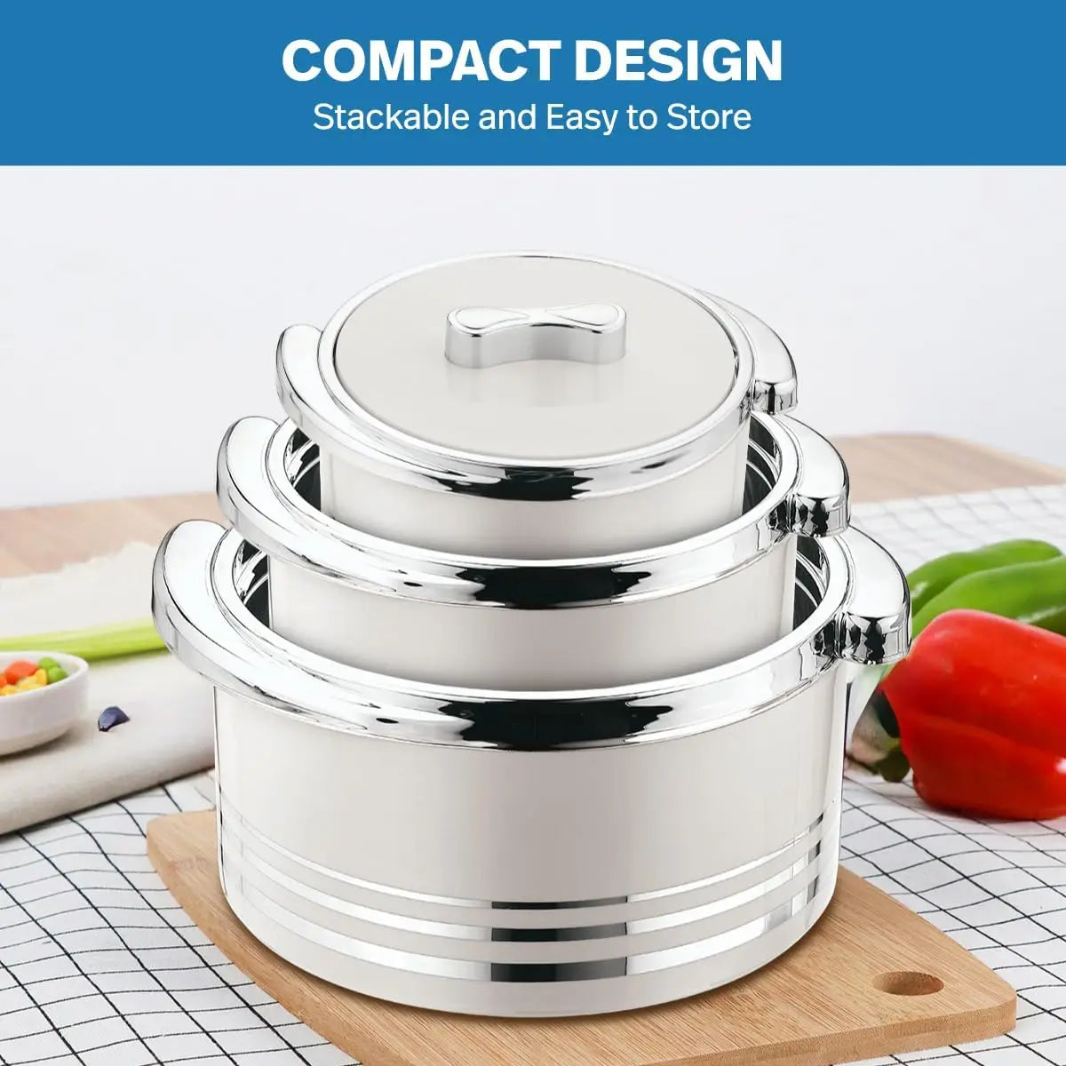 Insulated 3-Piece Casserole Dish Set with Lid