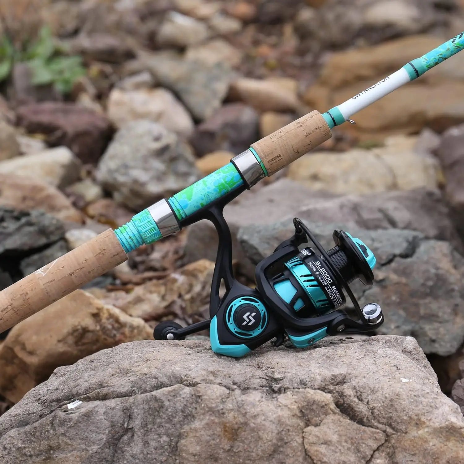 5'6" Graphite & Fiberglass Fishing Rod Combo with Quickset Anti-Reverse Reel