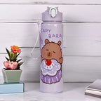 700ml Capybara Cute Water Cup with Straw & Handle for Fitness Sports