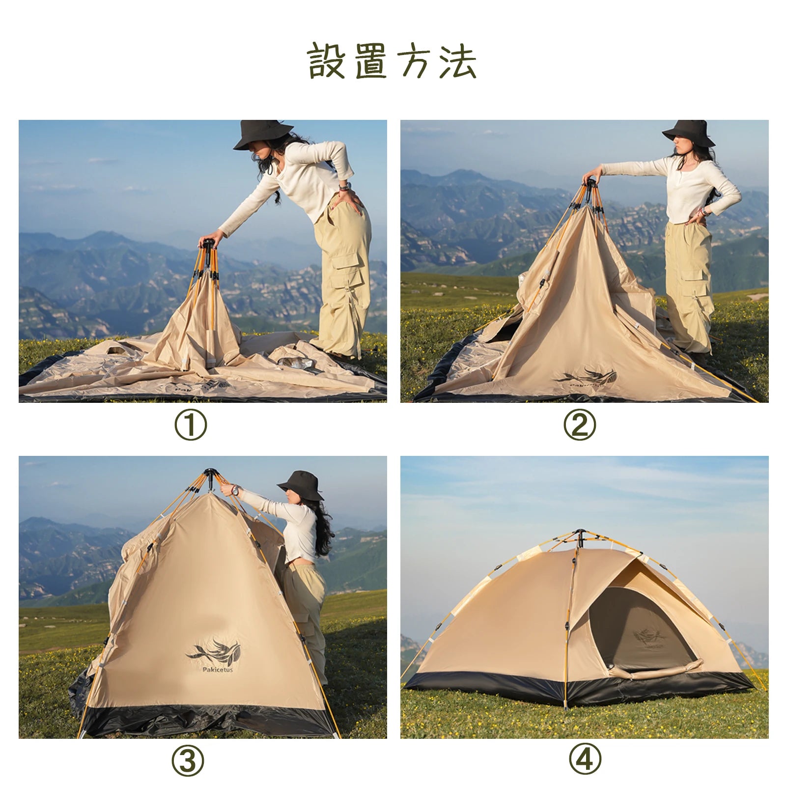 Lightweight 2-4 Person Camping Windproof Tents
