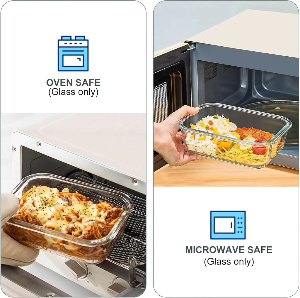 10-Pack Glass Food Storage Containers with Lids