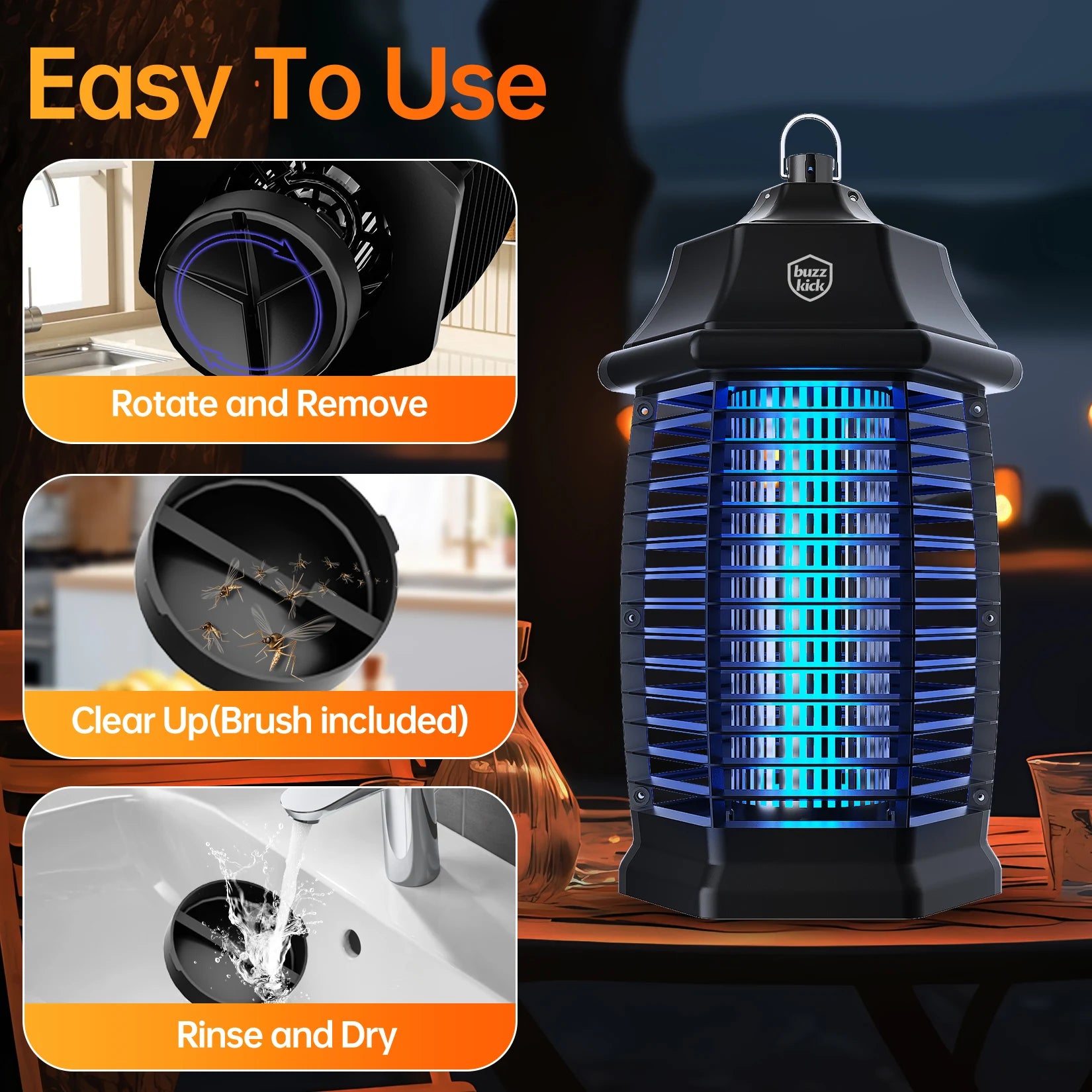 Electric Bug Zapper,Indoor Insect Killer with Switch Waterproof MosqMosquito  Repellent Outdoor, Fly Traps for Backyard Patio