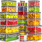 48Pcs BPA-Free Food Storage Set Containers & Lids with Labels