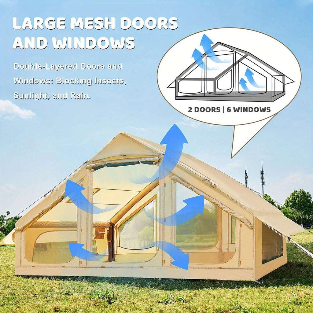 Large Oxford Cloth Inflatable Tent With Chimney And Skylight