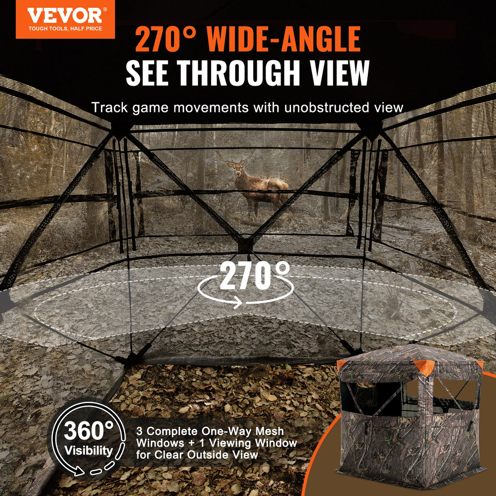 SucceBuy Hunting Blind  270° See Through Ground Blind 1-2 Person