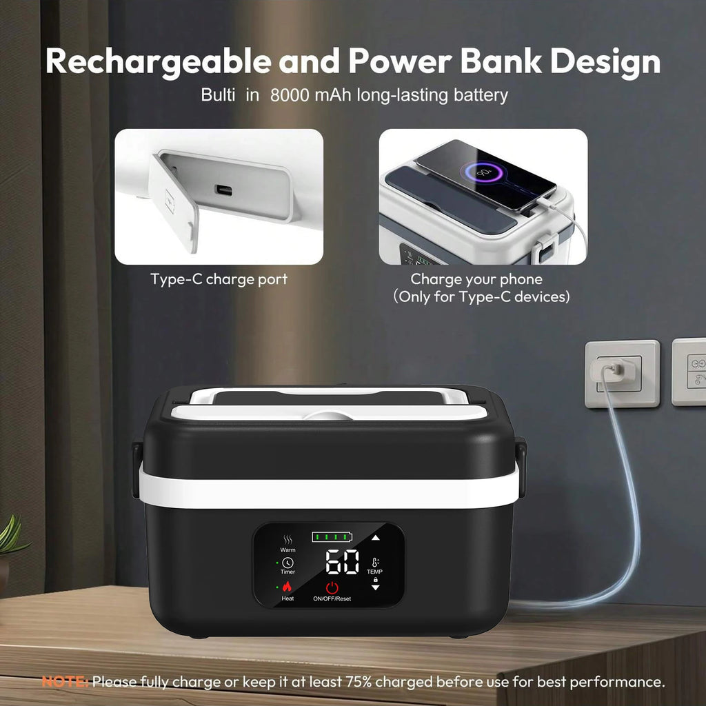 Wireless Electric Insulated Stainless Steel  Lunch Box