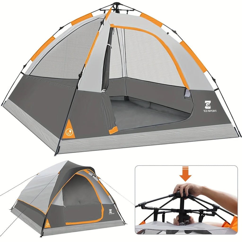 4 Person Pop Up Camping Tent With Removable Rain Fly