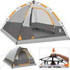 4 Person Pop Up Camping Tent With Removable Rain Fly