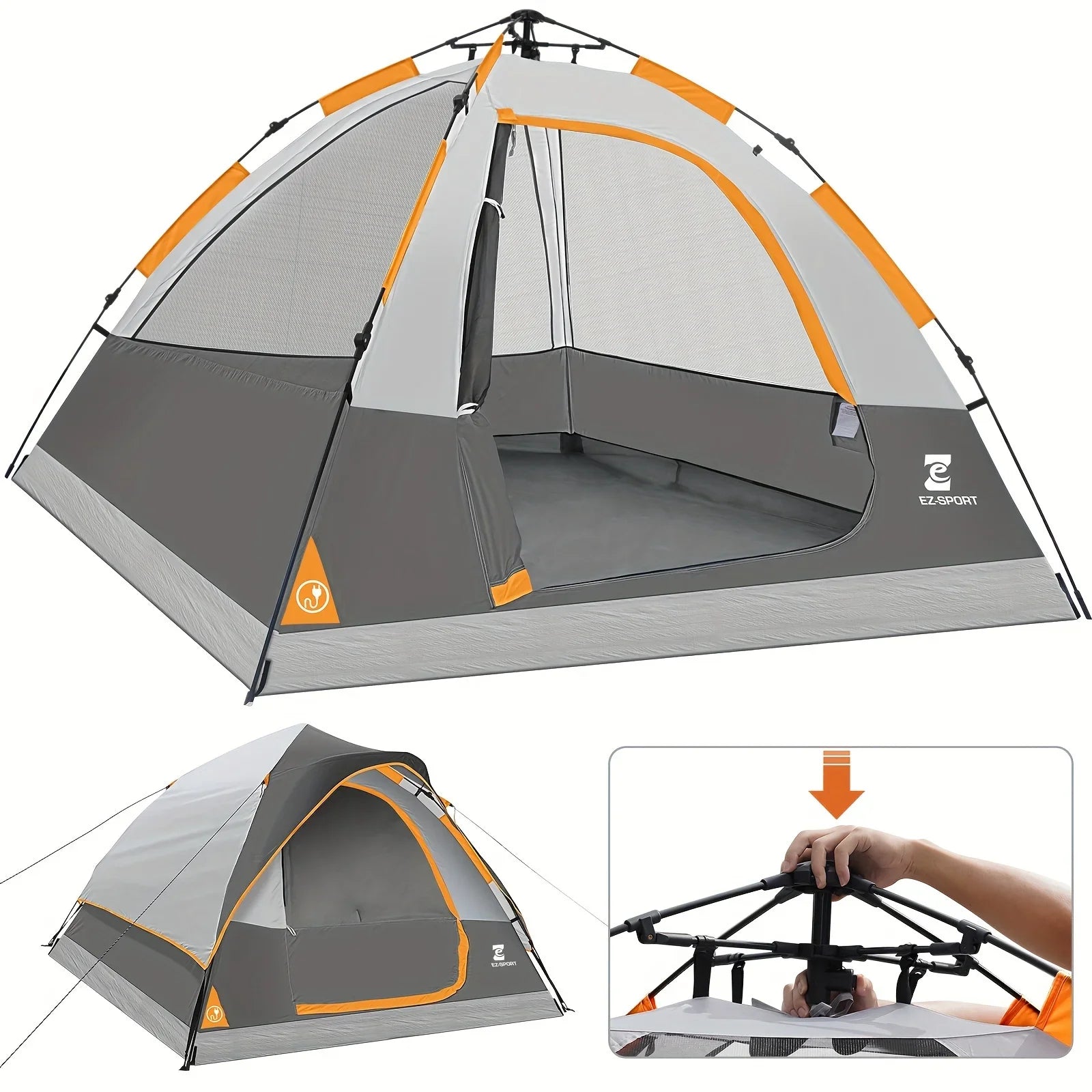 4 Person Pop Up Camping Tent With Removable Rain Fly