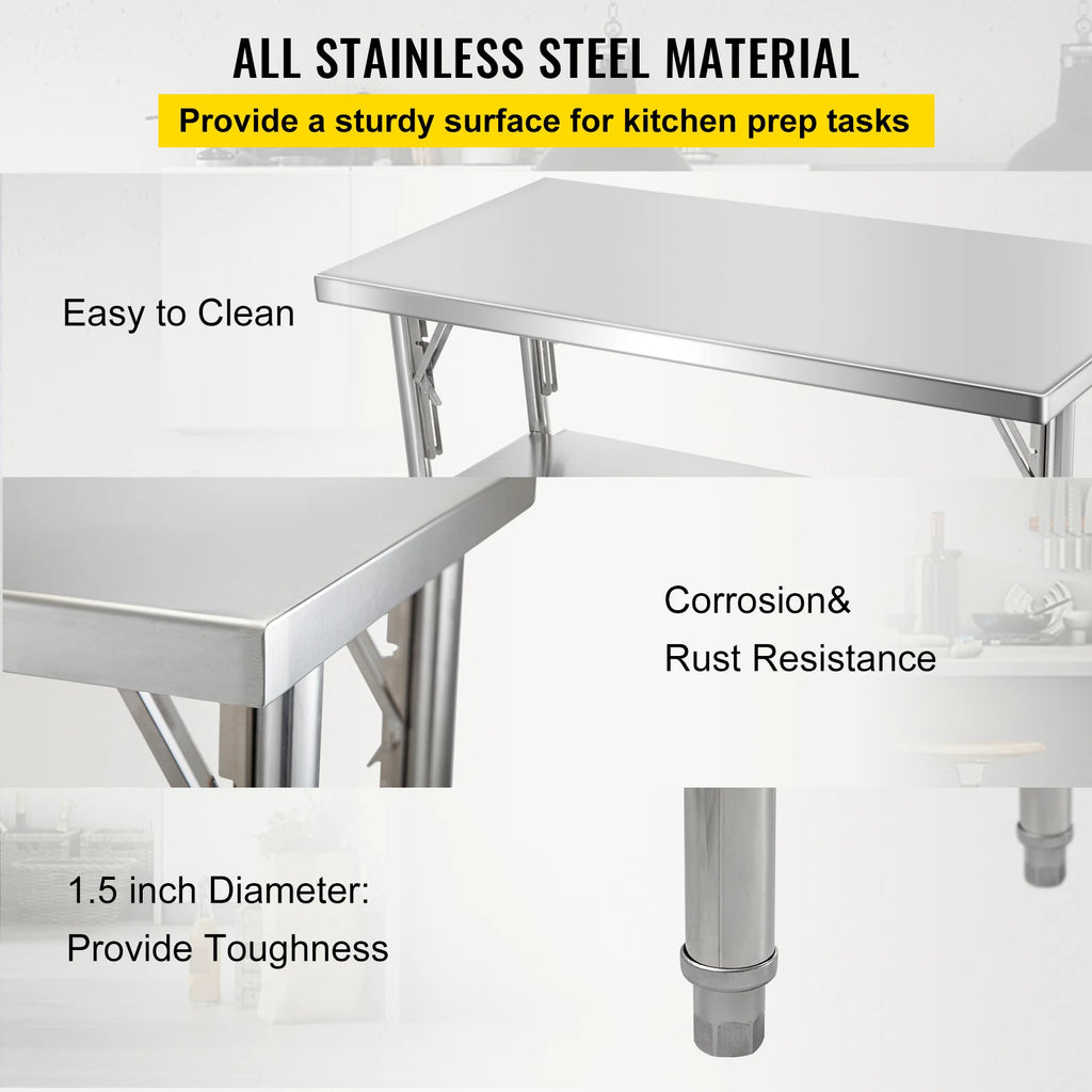Professional SucceBuy Single/Double-Shelf Work Prep Table