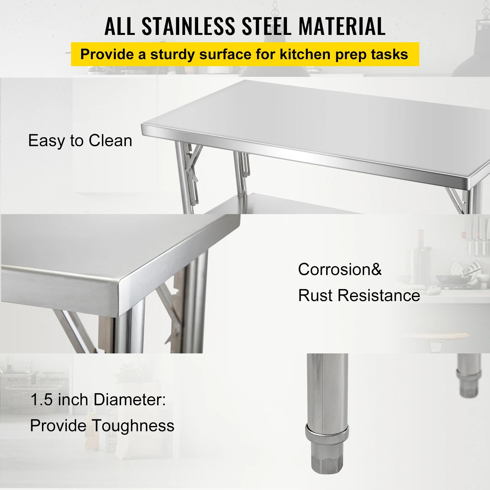 Professional SucceBuy Single/Double-Shelf Work Prep Table