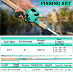 5'6" Graphite & Fiberglass Fishing Rod Combo with Quickset Anti-Reverse Reel