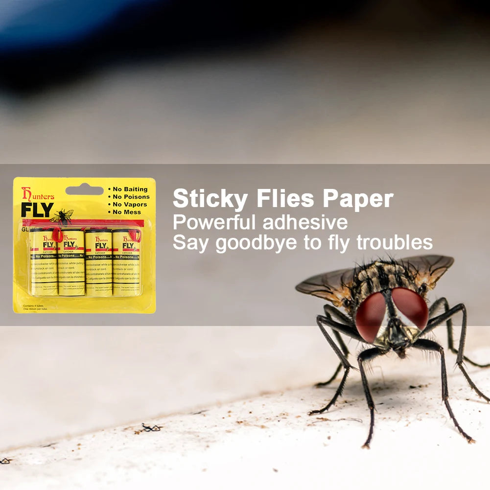 Sticky Trap Disposable Fly Trap Paper Strip Pest Control Sticky Glue Paper Non-Toxic Easy To Use Indoor Outdoor Use