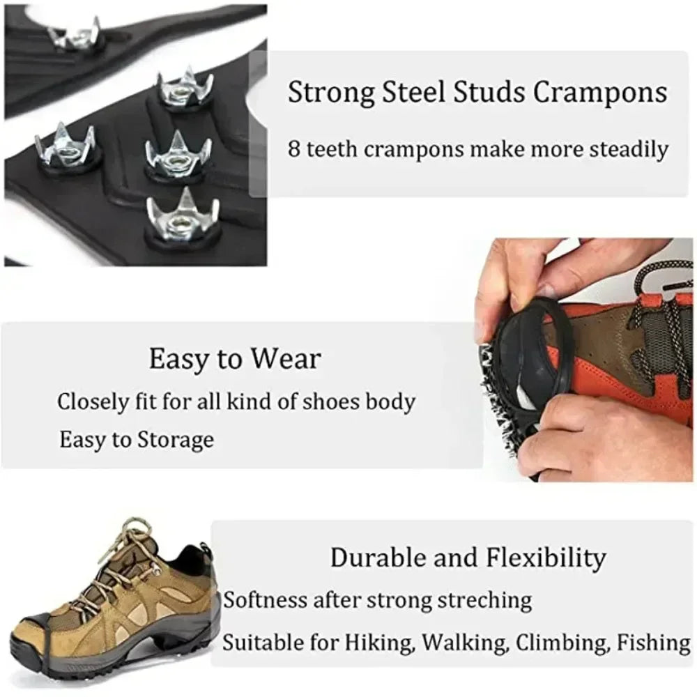 8 Teeth Ice Gripper Spike for Shoes Anti-Slip