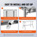 Professional SucceBuy Single/Double-Shelf Work Prep Table