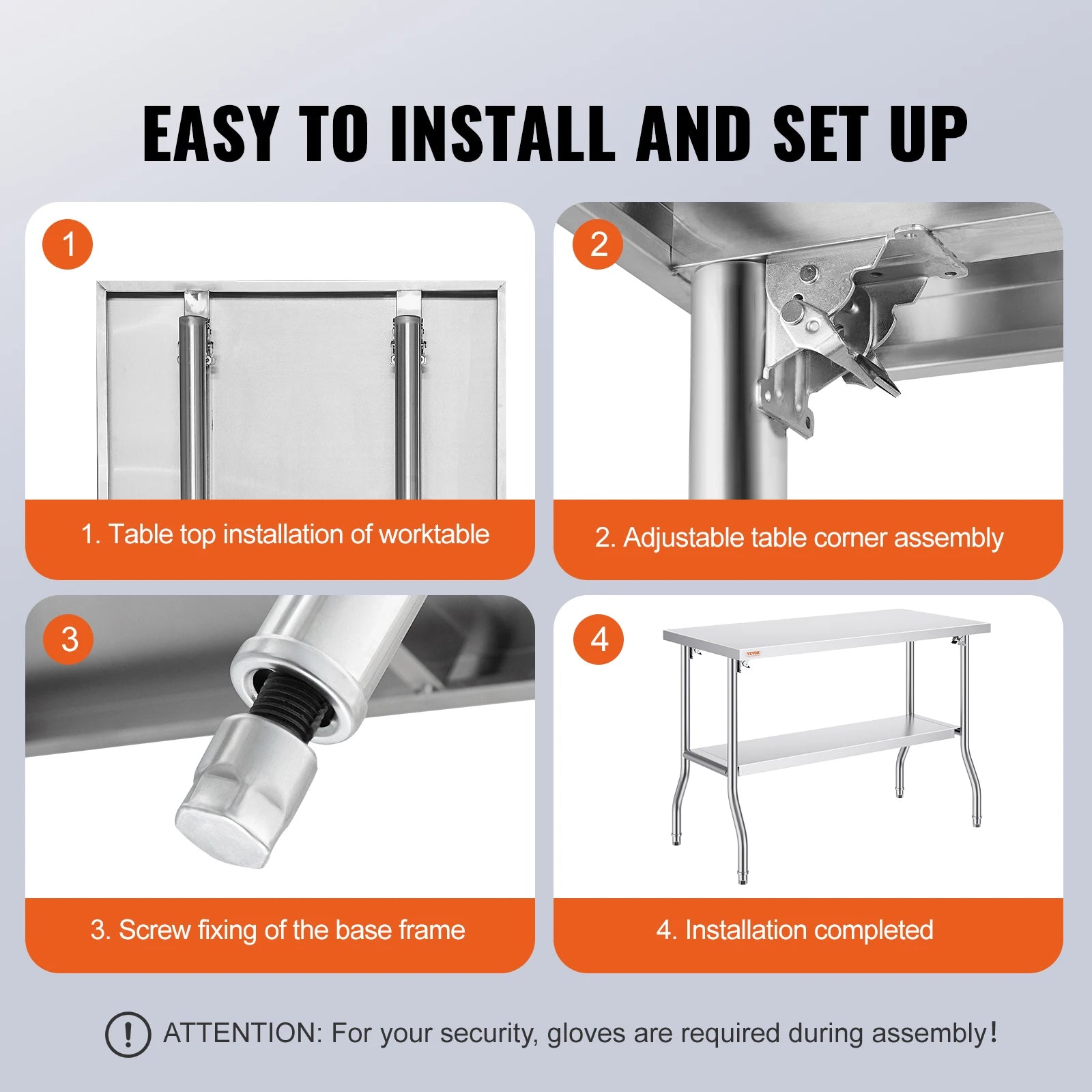 Professional SucceBuy Single/Double-Shelf Work Prep Table