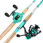 5'6" Graphite & Fiberglass Fishing Rod Combo with Quickset Anti-Reverse Reel