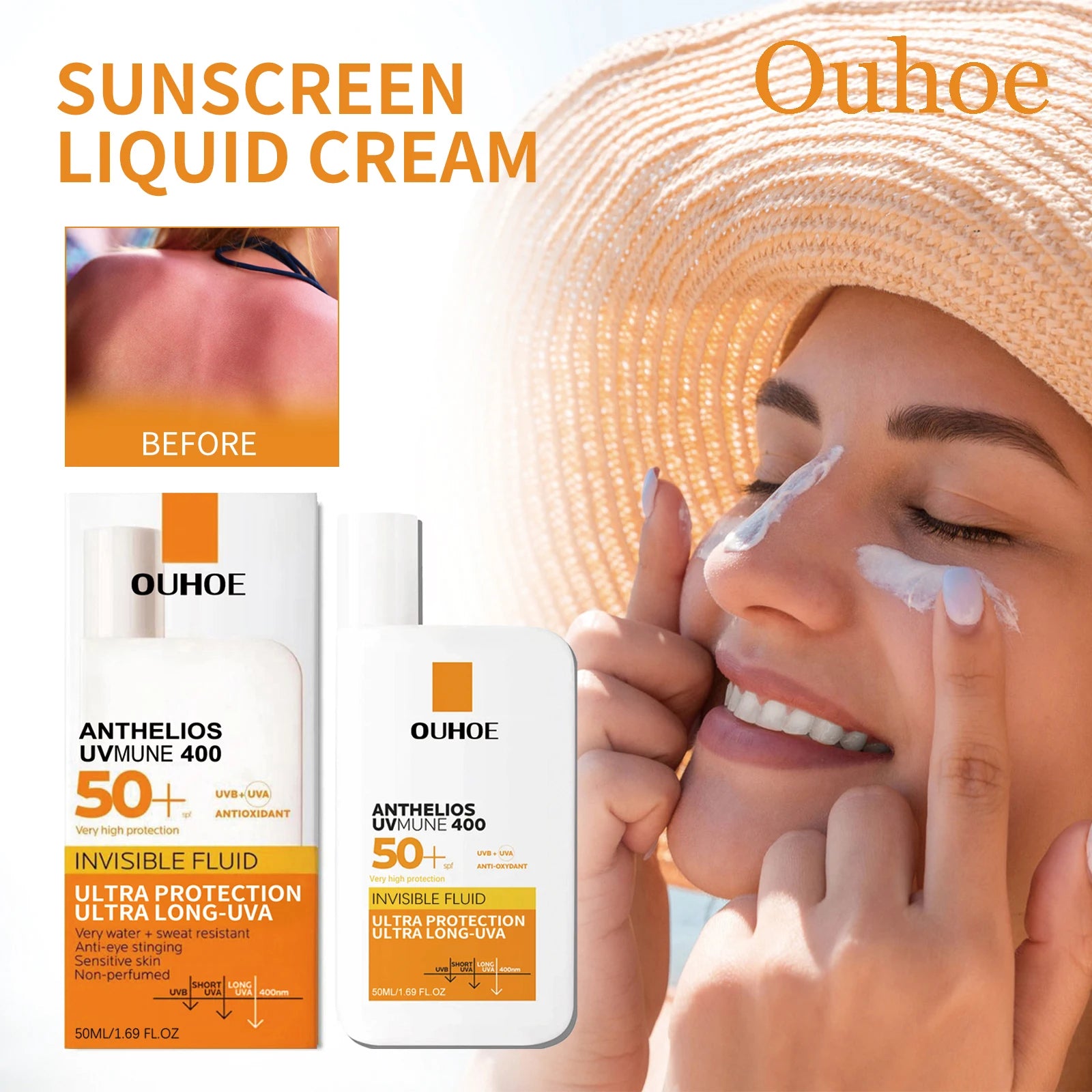 Natural Moisturizing Sunscreen Lotion For Summer Beach Outdoors