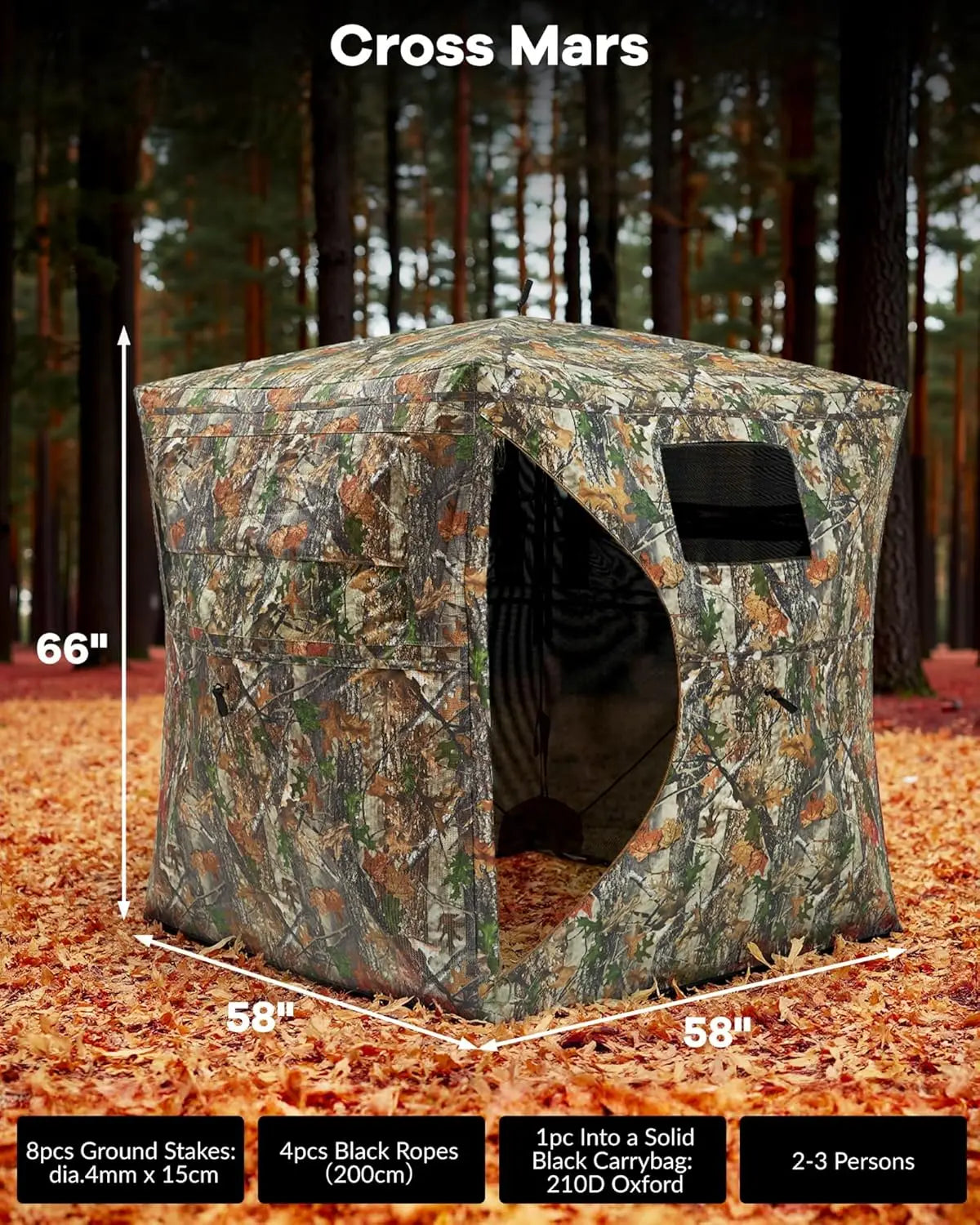 Outdoor Hunting Pop Up Ground Blinds for 4-6 People