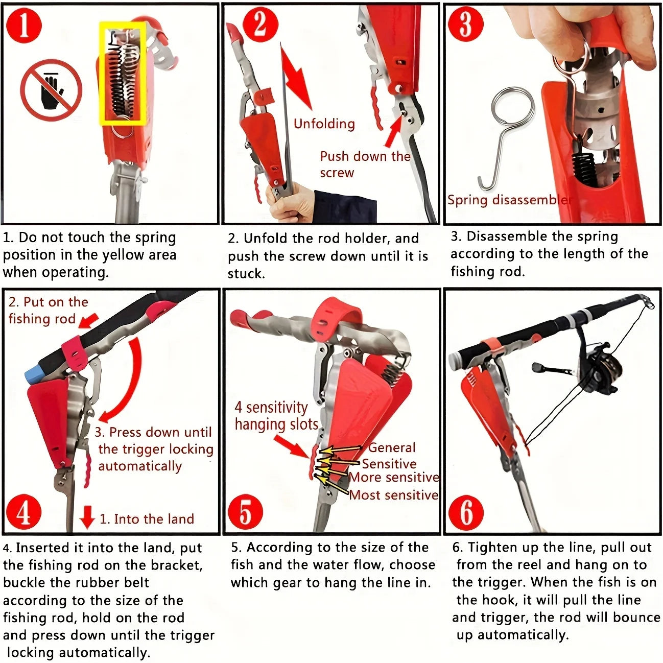 Automatic Spring Stainless Steel Fishing Rod Holder