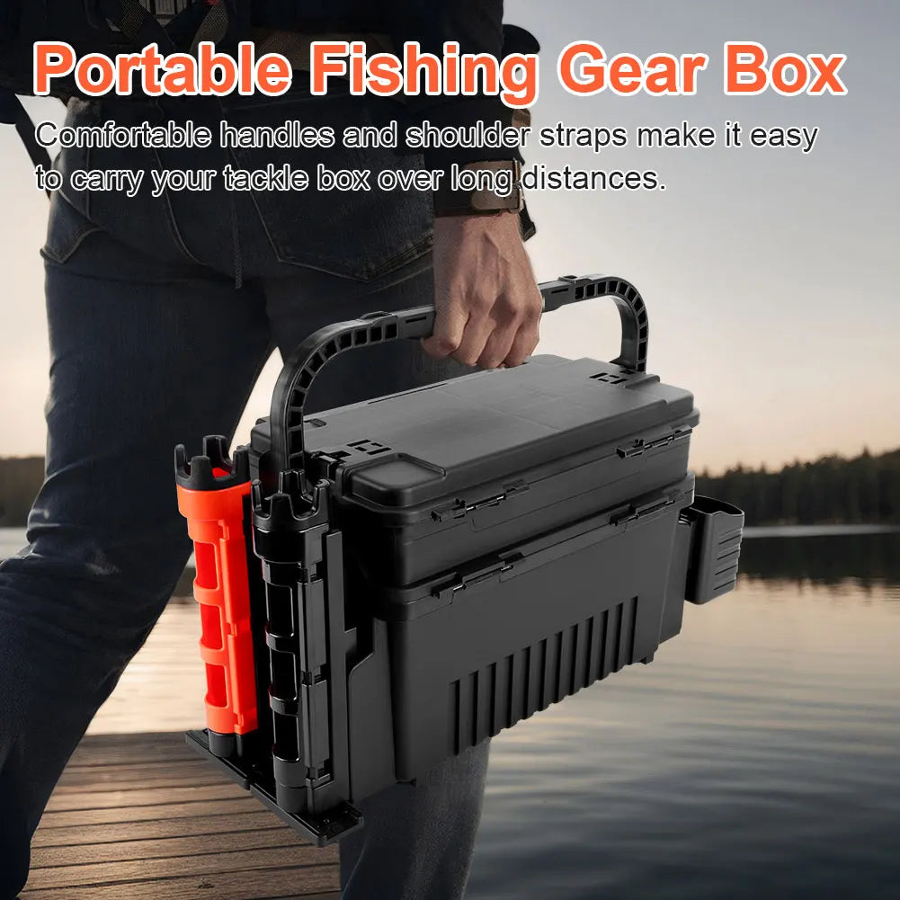 Portable Fishing 2 Tier Tackle Box