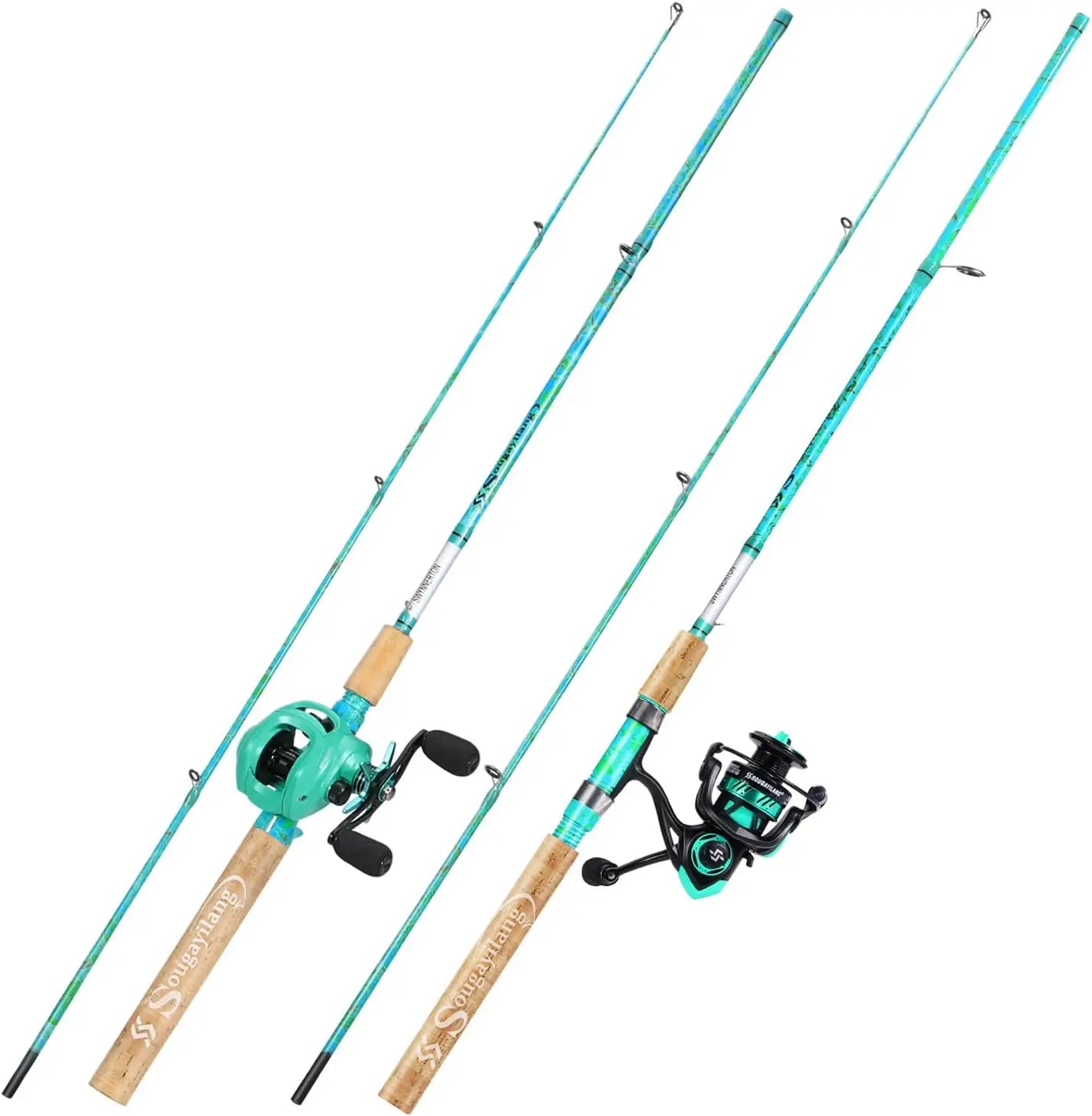 5'6" Graphite & Fiberglass Fishing Rod Combo with Quickset Anti-Reverse Reel