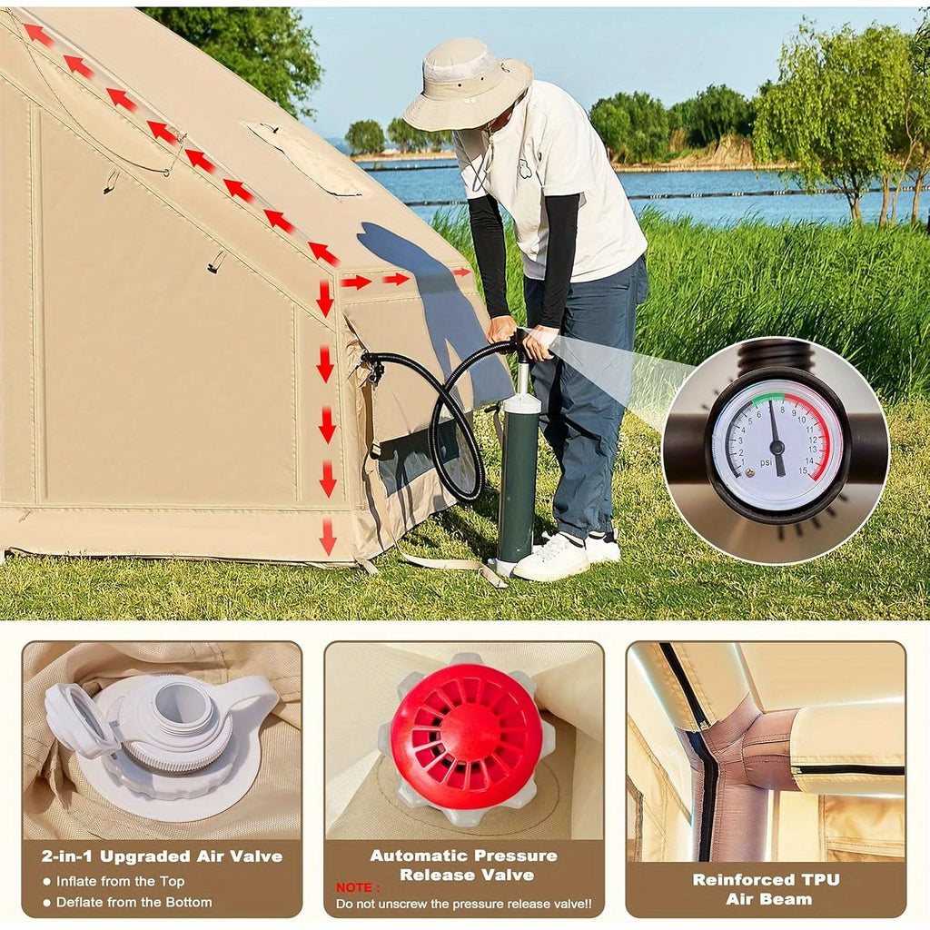 Large Oxford Cloth Inflatable Tent With Chimney And Skylight