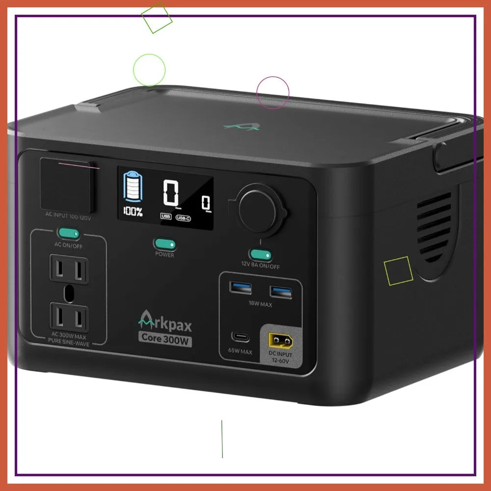 300W Portable Power Station 192Wh LiFePO4 Battery, 600W Surge, 1.5H Fast Charge, Solar Compatible for Camping Emergency Home Use