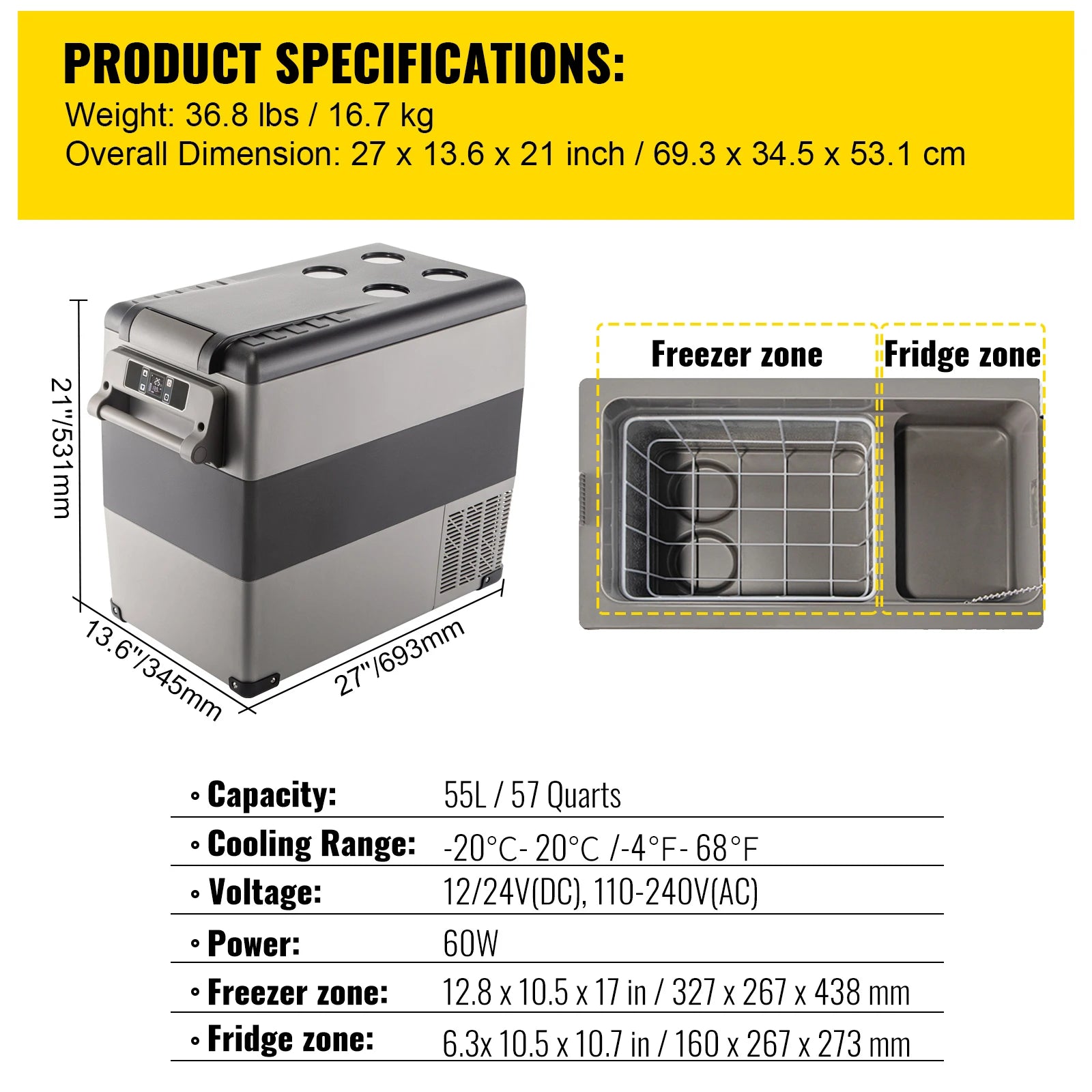 SucceBuy Portable Compressor Freezer Cooler