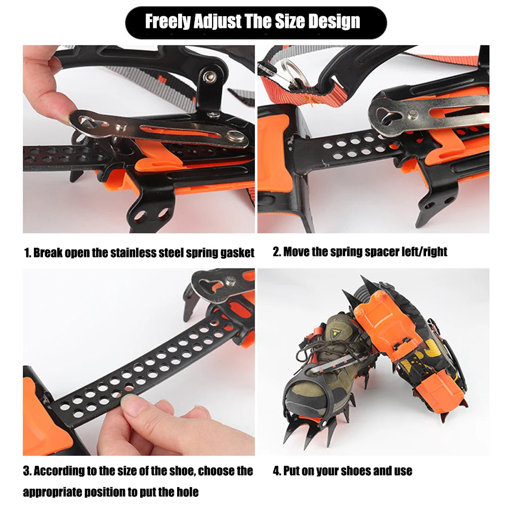 12/10 Teeth Ice Snow Grips for Boots Anti-slip Covers for Shoes