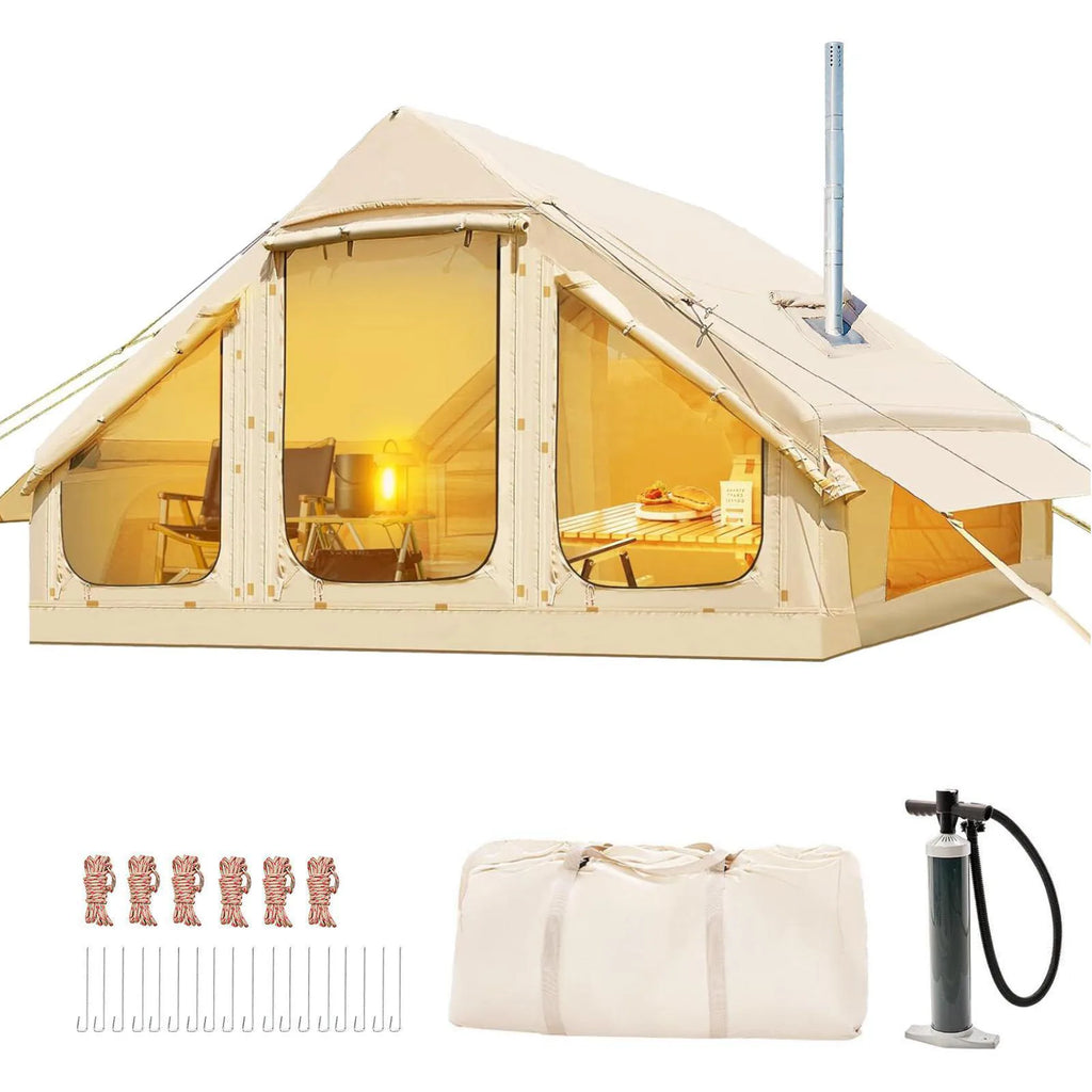 Large Oxford Cloth Inflatable Tent With Chimney And Skylight