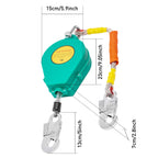 330 lb Self-Retracting Safety Lifeline, With Metal Steel Hook and Steel Wire Rope