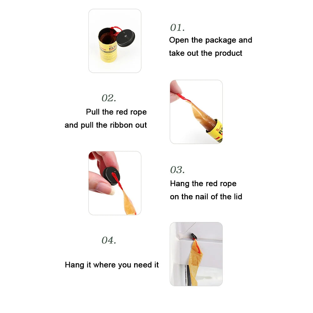 Sticky Trap Disposable Fly Trap Paper Strip Pest Control Sticky Glue Paper Non-Toxic Easy To Use Indoor Outdoor Use