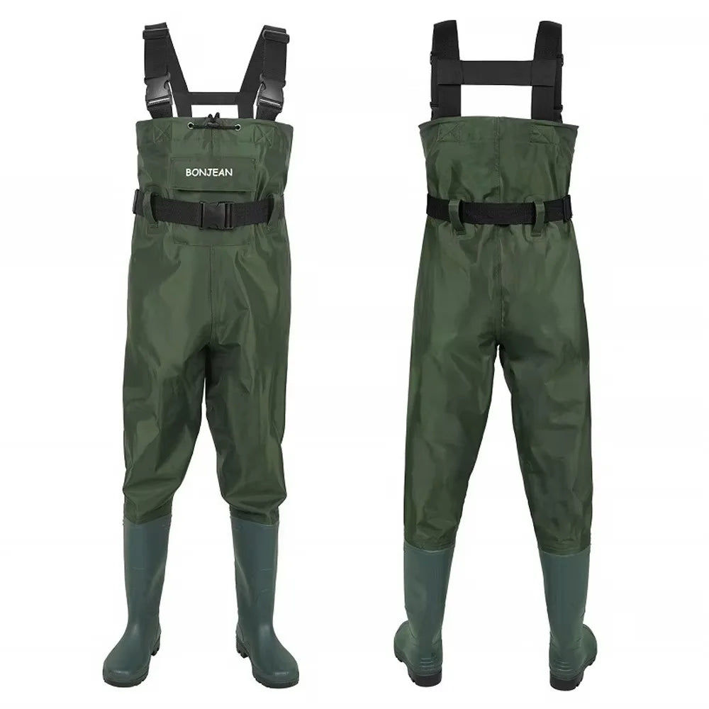 Waterproof Chest-Length Waders With Boots