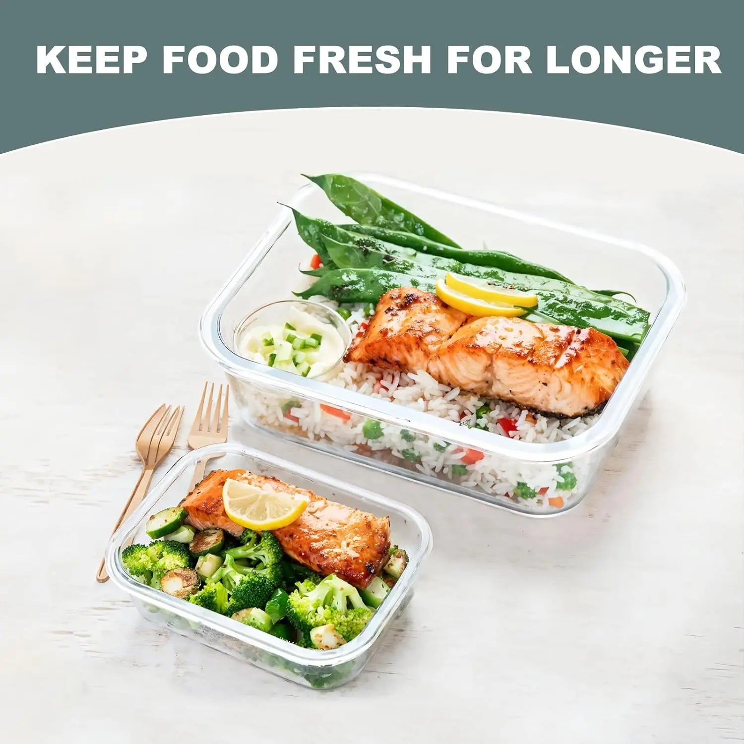 10-Pack Glass Food Storage Containers with Lids