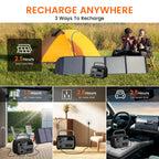 500W Portable Solar Generator, 110V 220V AC Outlet
