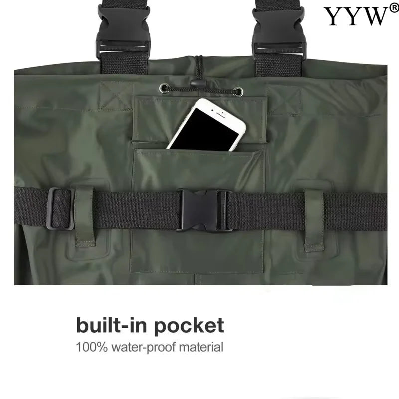 Waterproof Chest-Length Waders With Boots