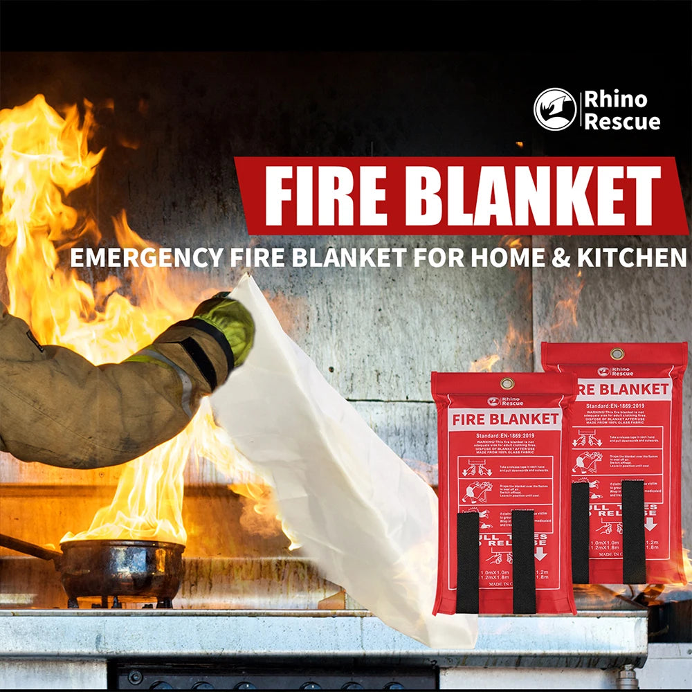 RHINO RESCUE Fire Blanket, 40''×40''